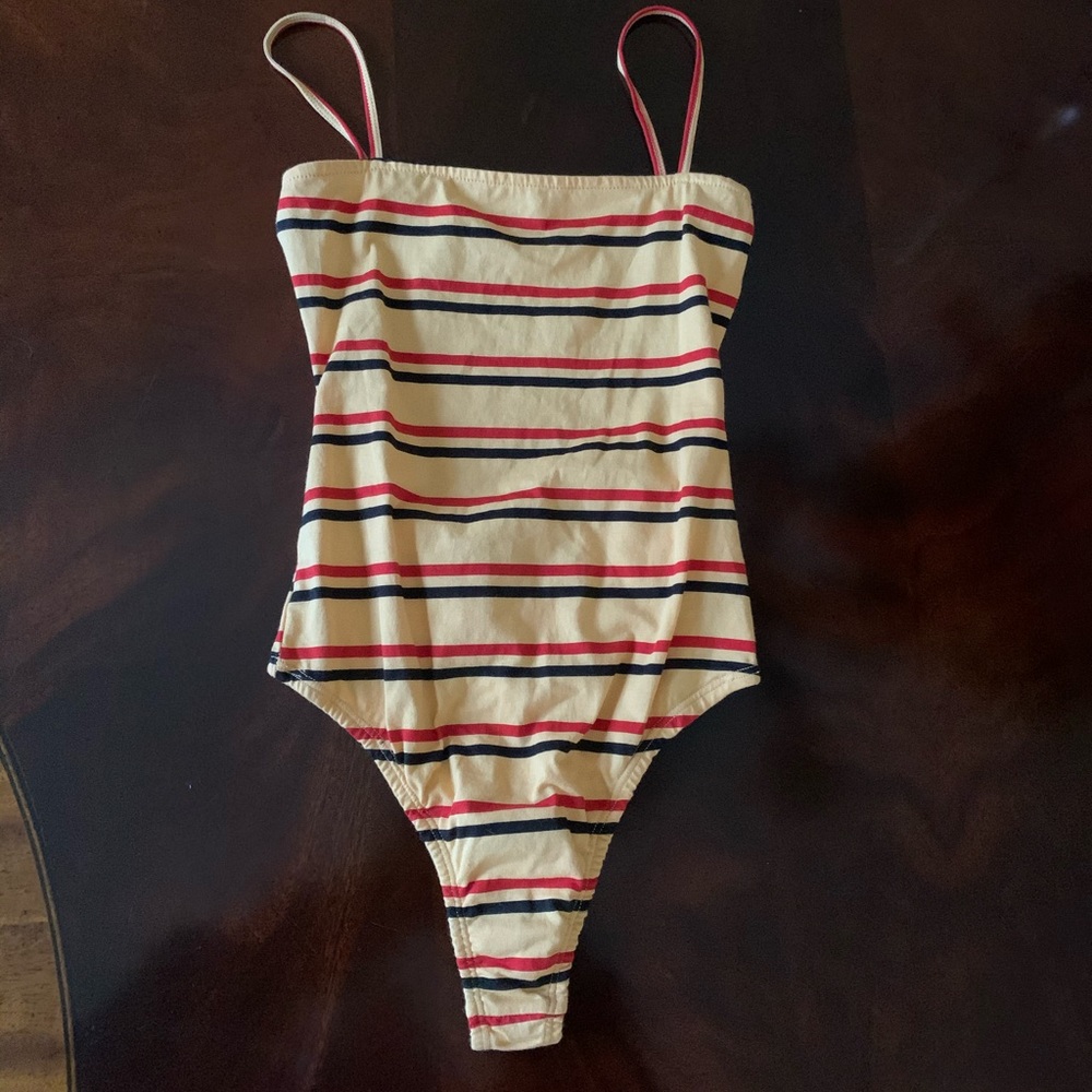 Lucia Bodice Stripe Mustard Bodysuit